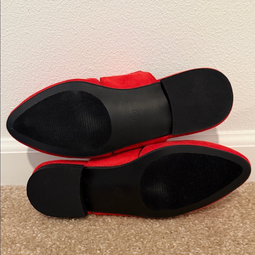 Boutique by Corkys- Carina Red Suede Slide Mules Size 7- NWT - Picture 5 of 7
